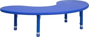 Flash Furniture Half-Moon Blue Adjustable Activity Table