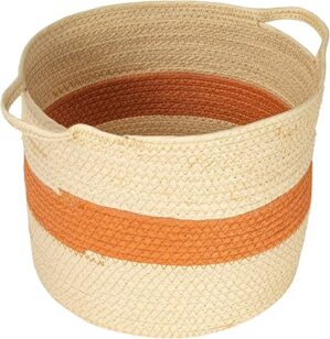 Household Essentials Handwoven Paper Rope Basket With Handles