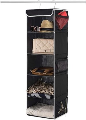 ZOBER Hanging 5-Shelf Closet Organizer Shelves