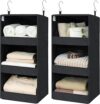 GRANNY SAYS Hanging Closet Shelf, 3-Shelf Organizer, Black