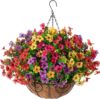 HyeFlora Hanging Faux Plants Basket For Decoration