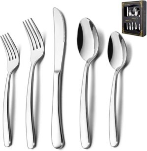 HaWare Heavy Duty Silverware Set, 40-Piece Stainless Steel