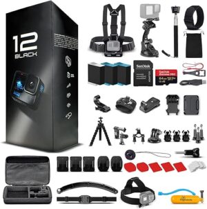 GoPro Hero12 Black – 50 Piece Kit, Extra Batteries