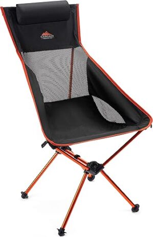Cascade Mountain Tech High Back Lightweight Camp Chair - Black