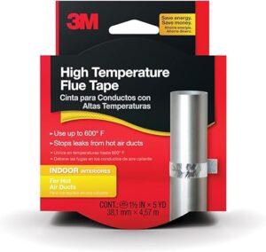 3M High Temperature Flue Tape, 600 Degrees, Silver (2113NA)