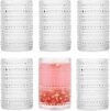 Dingerjar Hobnail Vintage Embossed Drinking Glasses Set