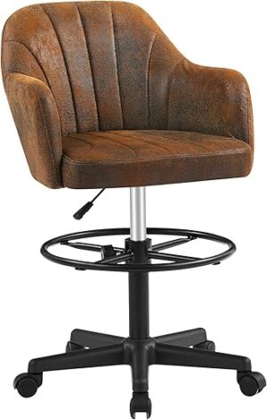 VECELO Home Office Desk Chair, Adjustable Ergonomic Stool