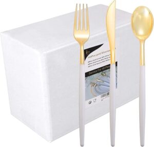 I00000 I00000 Gold Plastic Silverware Set