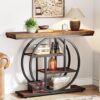 Tribesigns Industrial 4-Tier Console Table With Shelves