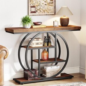 Tribesigns Industrial 4-Tier Console Table With Shelves
