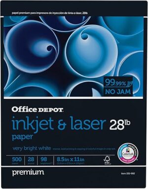 Office Depot Inkjet And Laser Paper, Letter Size, 28 Lb