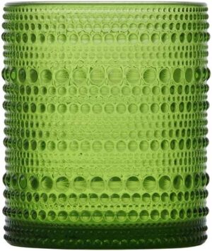 Fortessa Jupiter Beaded Hobnail Glass Set, Fern Green