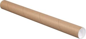 Great Box Supply Kraft Mailing Tubes with Caps