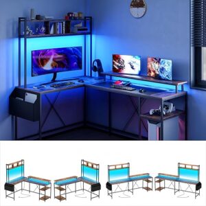 ElectraSpeedy L Shaped Gaming Desk With Hutch