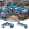 SEDETA L Shaped Office Desk With File Drawer