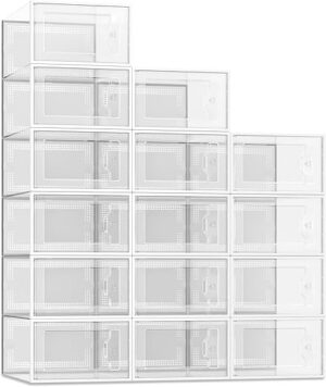 SEE SPRING Large 15 Pack Clear Shoe Storage Box