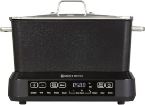 West Bend Large-Capacity Multicooker, 6-Quart, Black
