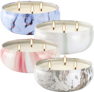 pliadvbu Large Citronella Candle Tin Jars, 4-Pack