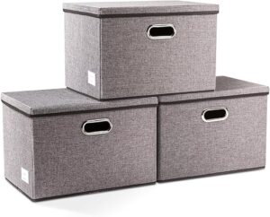 PRANDOM Large Collapsible Storage Bins with Lids