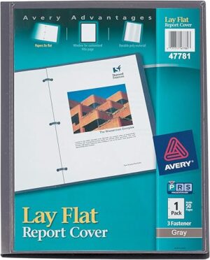 AVERY Lay Flat Report Cover, Clear Front, 47781