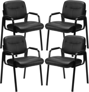 Sweetcrispy Leather Guest Chairs With Padded Arms