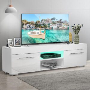 HOMMPA LED TV Stand with High Gloss Drawers
