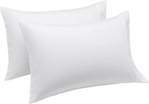 Amazon Basics Lightweight Super Soft Microfiber Pillowcase, Standard, White