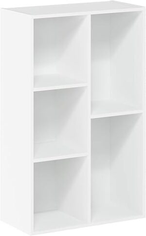 Furinno Luder 5-Cube White Bookcase Storage