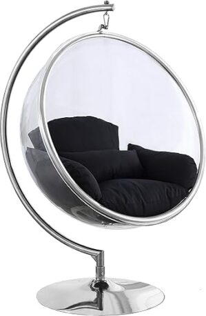 Meridian Furniture Luna Collection Clear Acrylic Swing Chair