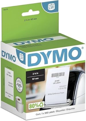 DYMO LW Continuous Labels For LabelWriter Printers, 2-1/4″ x 300-Feet
