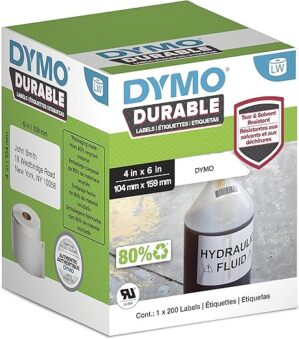 DYMO LW Durable Industrial Labels, White Poly, 1933086