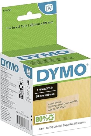 DYMO LW Mailing Address Labels, Clear, 1 Roll