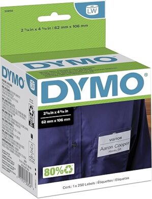 DYMO LW Non-Adhesive Name Badge Labels, 30856