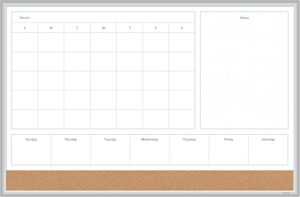 U Brands Magnetic Dry Erase Calendar Board, 36"x24