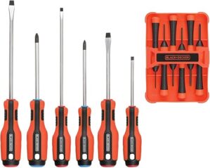 BLACK+DECKER Magnetic Screwdriver Set, 12-Piece (BDHT65002)