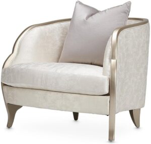 Michael Amini Malibu Crest Accent Chair - Cloud White/Chardonnay
