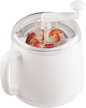 Cuisipro Manual Ice Cream Maker, 1-Quart, White