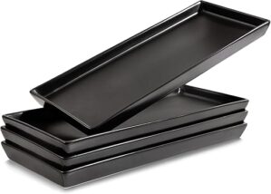 Home Beets Matte Black Ceramic Serving Platters Set