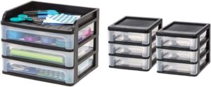 IRIS Medium Desktop Drawer System, Black, 1 Pack