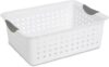Sterilite Medium Ultra Basket Storage Bin, White, 6-Pack