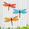 Scwhousi Metal Dragonfly Wall Decor, 3 Pack