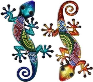 HONGLAND Metal Gecko Wall Art 2 Pack
