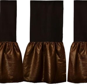 La Mode Couture Metallic Gold Linen Bedskirt Queen