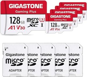 Gigastone Micro SD Card 128GB 5-Pack, Gaming