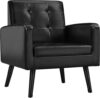 Yaheetech Mid-Century PU Leather Accent Chair