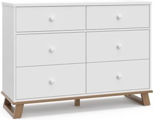 STORKCRAFT Modern 6 Drawer Double Dresser (White)