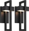 LamQee Modern LED Outdoor Wall Sconce, Matte Black