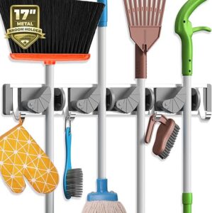 Holikme Mop Broom Holder Wall Mount Organizer