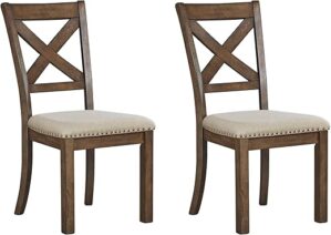 Signature Design by Ashley Moriville Modern Farmhouse Upholstered Dining Chair, 2 Count