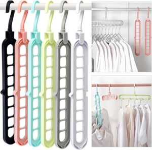 HEYHOUSE Multifunctional Space Saving Hangers, Pack Of 6